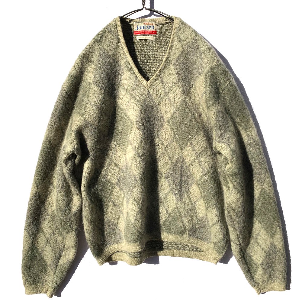 vintage argyle mohair knit sweater