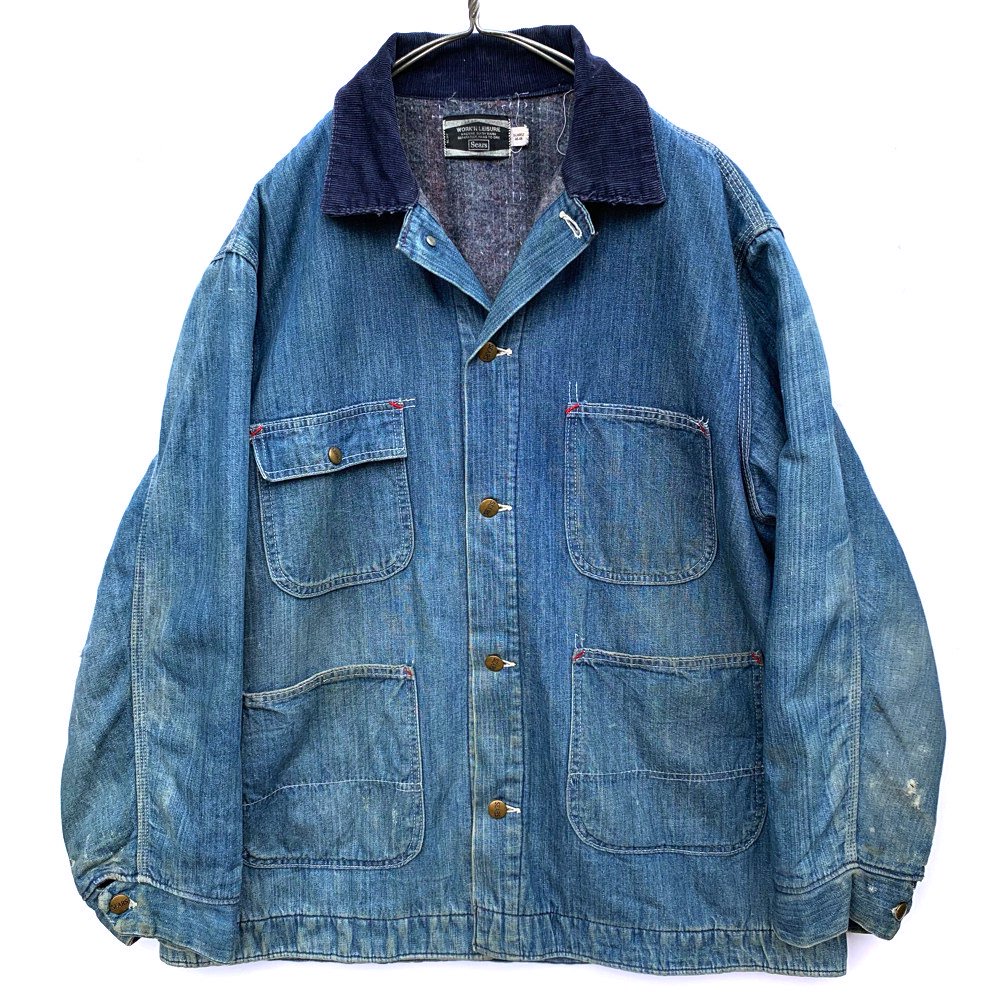 シアーズ【Sears】ヴィンテージ ブランケット付き カバーオール ジャケット デニムジャケット【1980's】Vintage Denim  Coverall Jacket