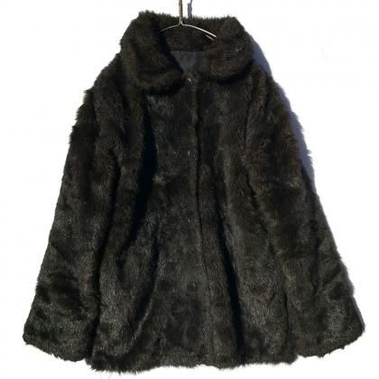  Ρơ եե/륯 С֥ 㥱åȡ1980'sVintage Reversible Jacket Fake Fur / Silk