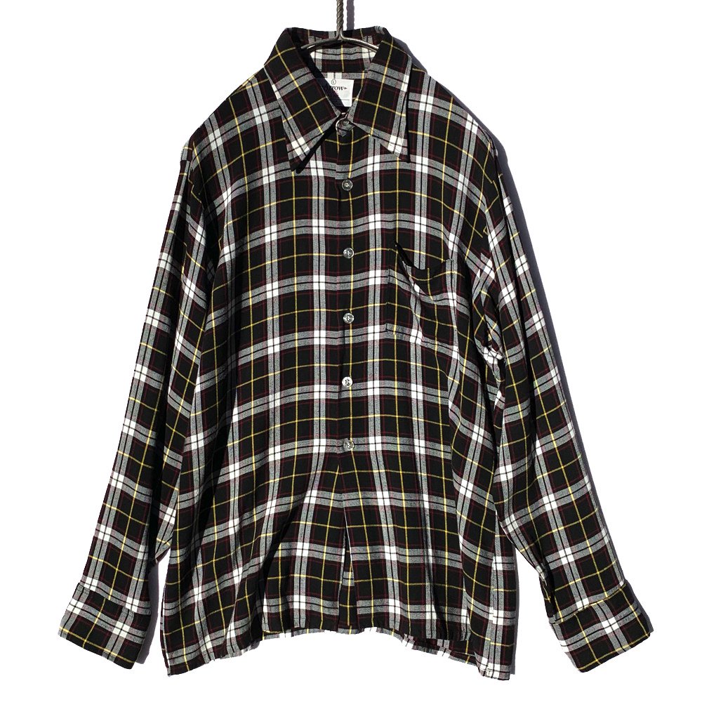 アロー【ARROW】ヴィンテージ L/S オンブレチェック レーヨンシャツ【1970's-】Vintage Shadow Check Rayon  Shirts