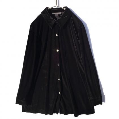  Ρơ ٥ L/S ġ1990'sVintage Velour Long Sleeve Shirts