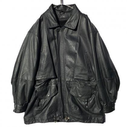  Ρơ ӥå륨å 쥶㥱åȡ1980'sۡSERGE PLATINI Made In ItalyVintage Big Silhouette Leather Jacket