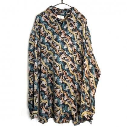  Ρơ ӥå륨å 륯ġ1980'sۡSUMMAVintage  Big Silhouette Silk Shirt