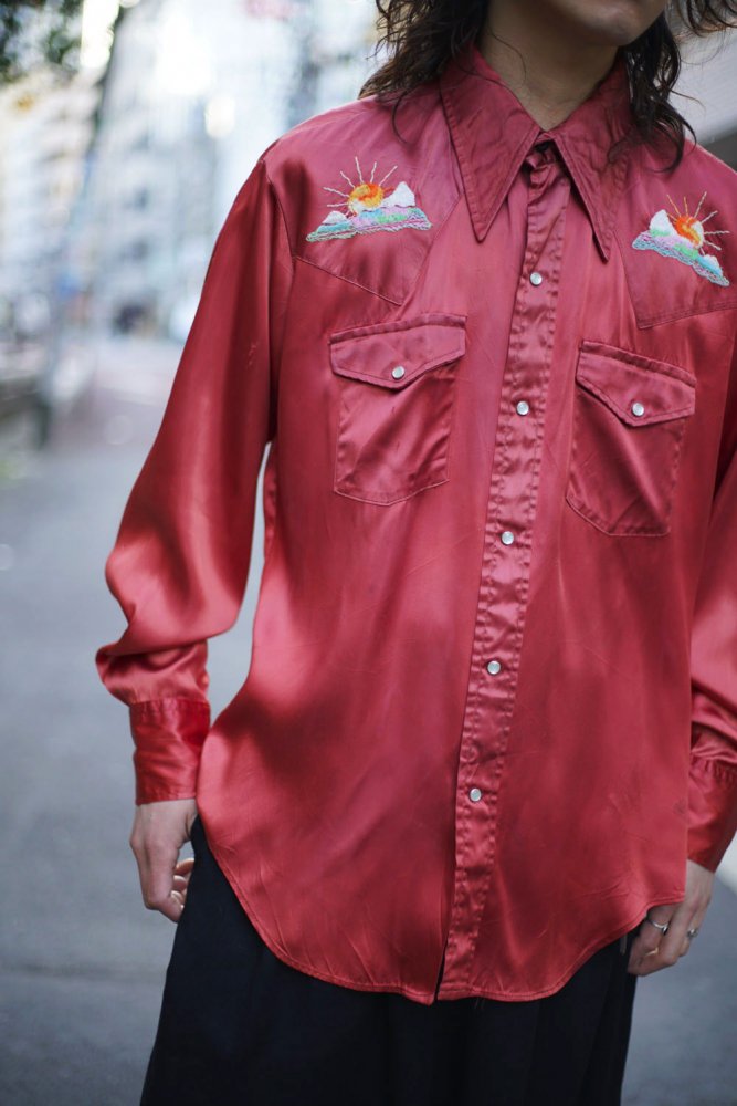 ヴィンテージ レーヨンサテン ウエスタンシャツ【1970's】Vintage Rayon Satin Western Shirt