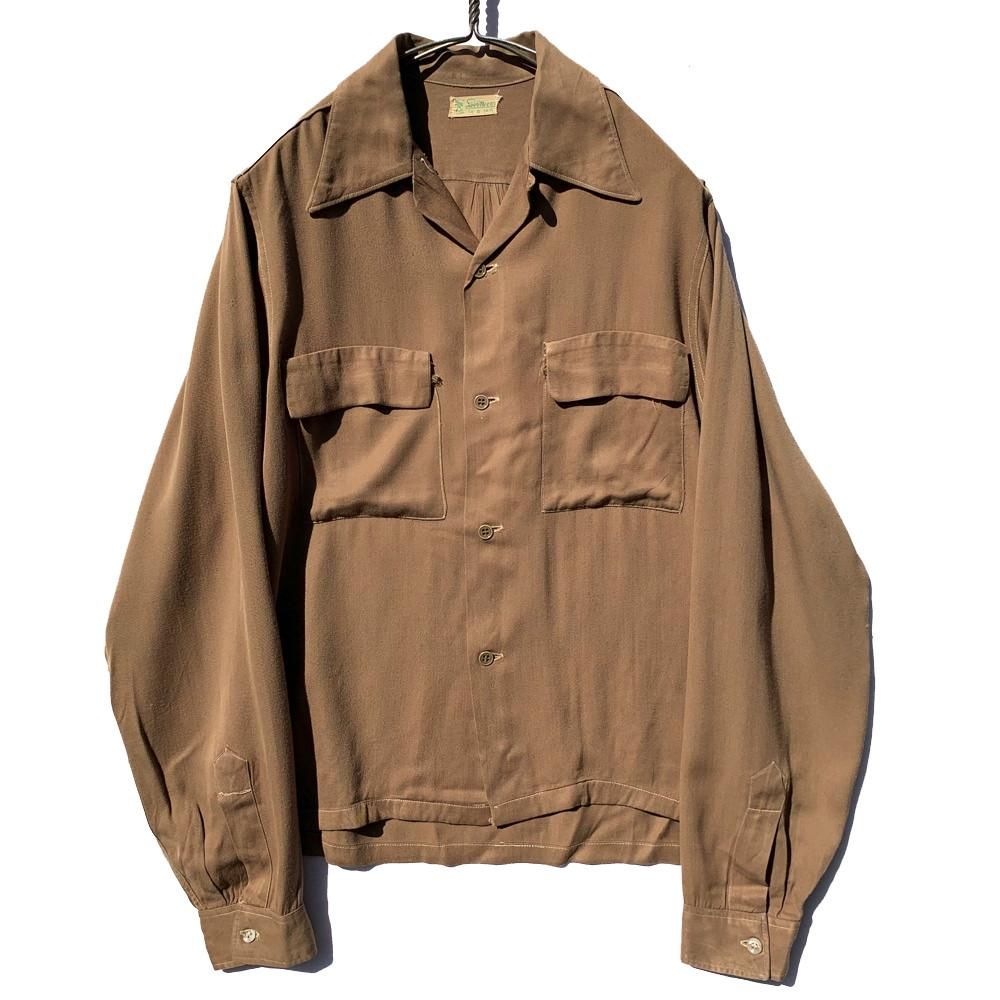 ヴィンテージ オープンカラー レーヨン ギャバジン シャツ【1940's】Vintage Rayon Gabardine Shirts