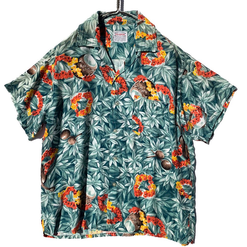 ピルグリム【PILGRIM】ヴィンテージ アロハシャツ【1960s-】Vintage Silky Rayon Hawaiian Shirt
