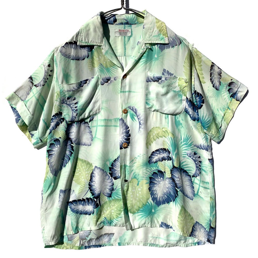 ペニーズ【Penney's Made In Japan】ヴィンテージ ハワイアン アロハシャツ【1950s-】Vintage Silky Rayon  Hawaiian Shirt