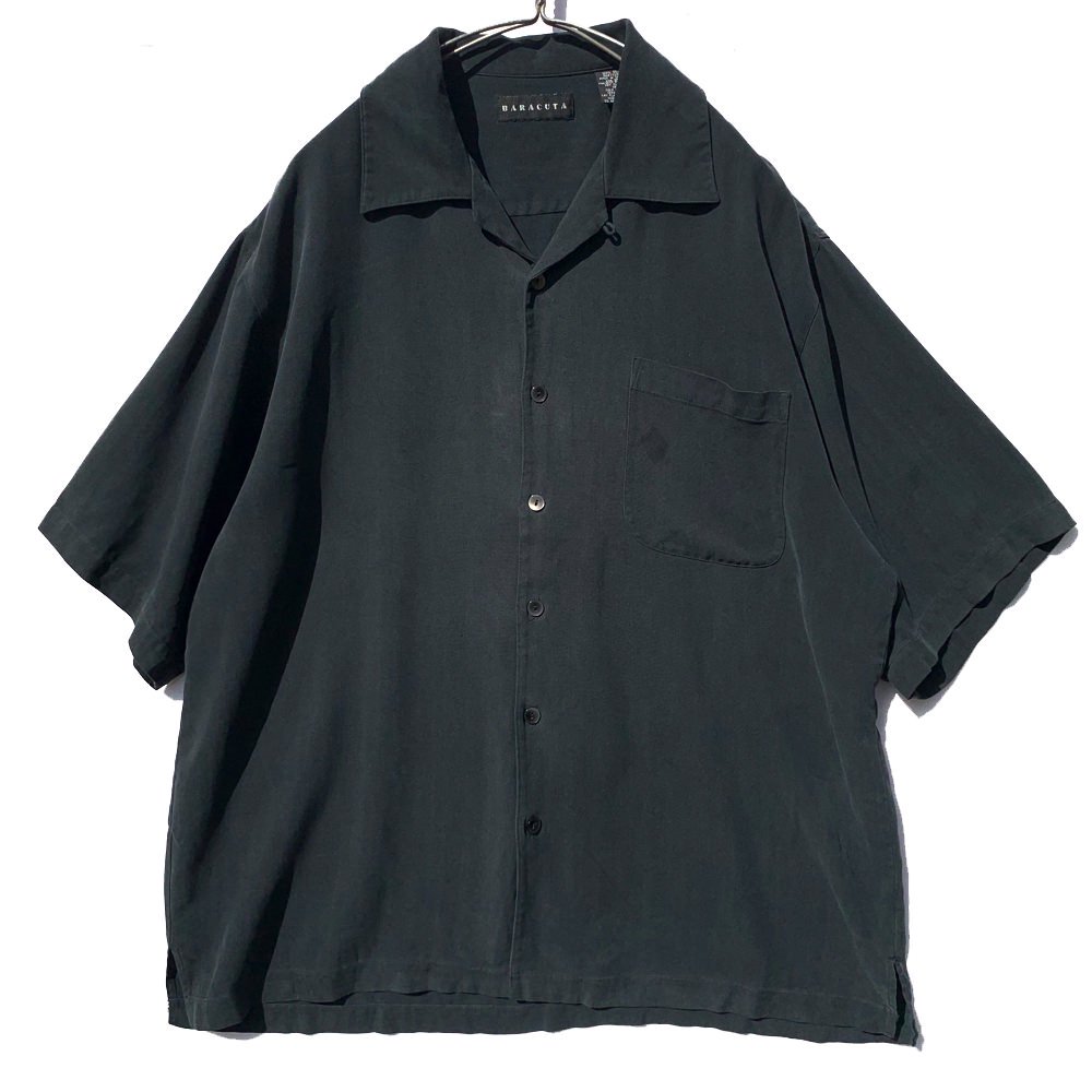 ヴィンテージ ビッグシルエット S/S オープンカラー シルクシャツ【1990's】【BARACUTA】Vintage Silk Shirt