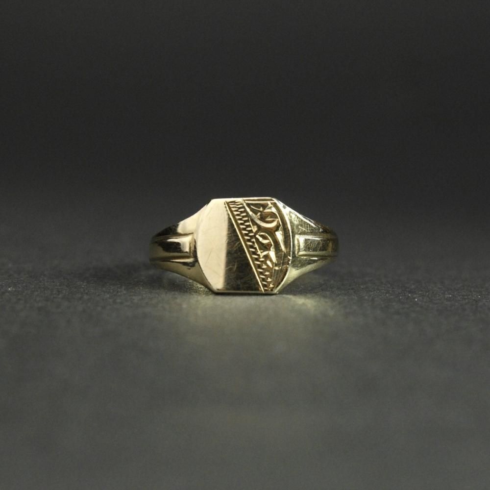 ヴィンテージ シグネット リング【Made in ENGLAND】【375 9ct Gold