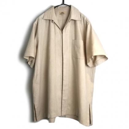  Ρơ S/S ץ󥫥顼 륯ġ1950'sۡDYNASTYVintage S/S Open Collar Silk Shirt