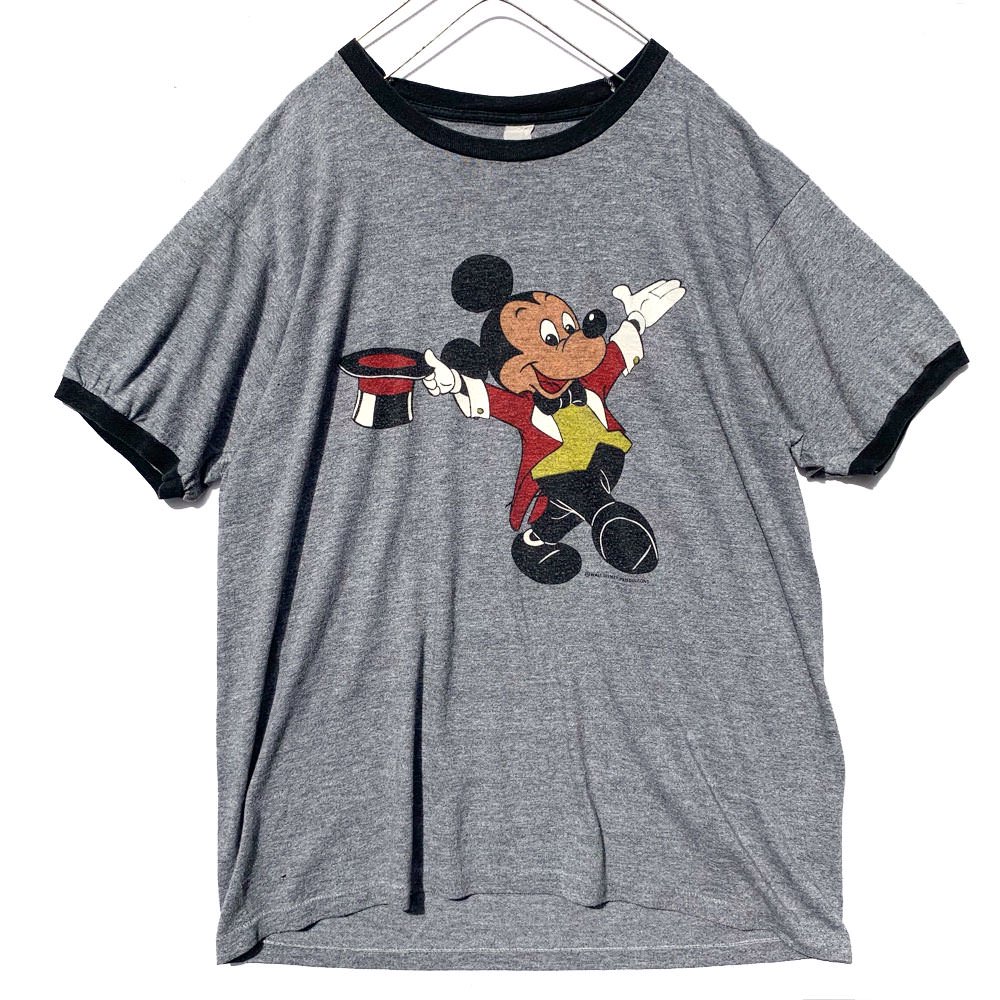 ミッキー【Mickey】ヴィンテージ プリント トリムTシャツ【1970s-】【Rare Print】Vintage T-Shirt