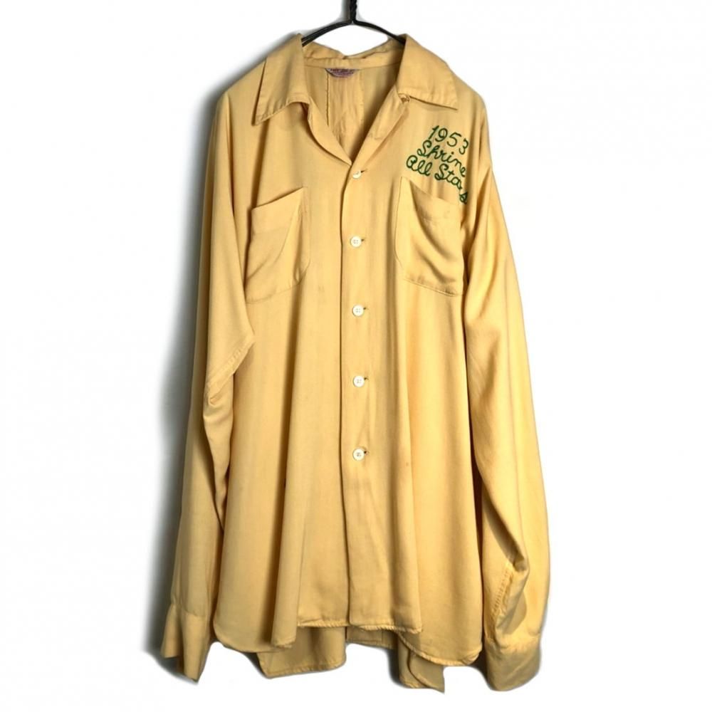 ヴィンテージ L/S ボーリングシャツ【1950's】【Shrine All Stars