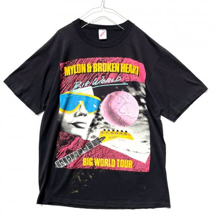  ΡMylon & Broken Heartۥơ ɥĥTġ1989'sVintage Big World Tour T-Shirt