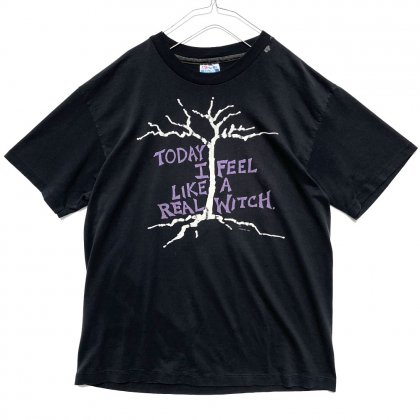  ΡToday I Feel Like A Real Witchۥơ ե졼ץ Tġ1989'sVintage Phrase Print T-Shirt