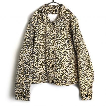  Ρơ ȥåǥ˥ 쥪ѡɥ㥱åȡ1990'sVintage Leopard Pattern Stretch Denim Jacket