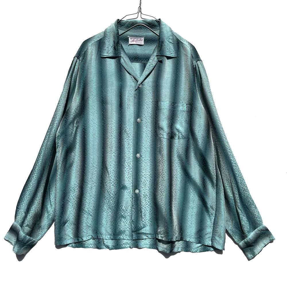 【Amberley】ヴィンテージ オープンカラー シルクシャツ【1960's-】Vintage Open Collar Silk Shirts