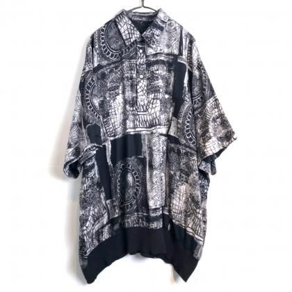  Ρơ S/S 졼 ֥ġ1980s-ۡSchwartzVintage Pullover Rayon Rib Shirt