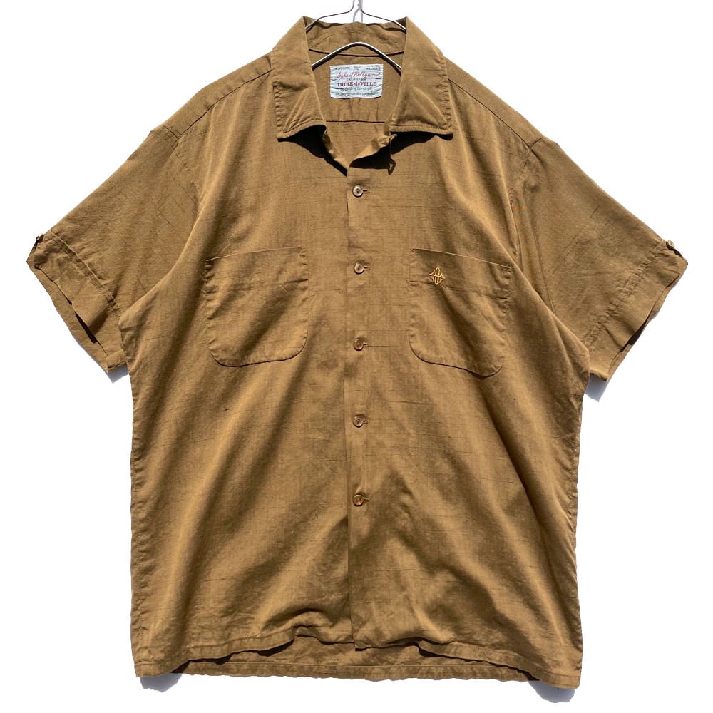 【Duke of Hollywood】ヴィンテージ S/S オープンカラー エンブレムシャツ【1960s-】Vintage Open Collar  Shirt