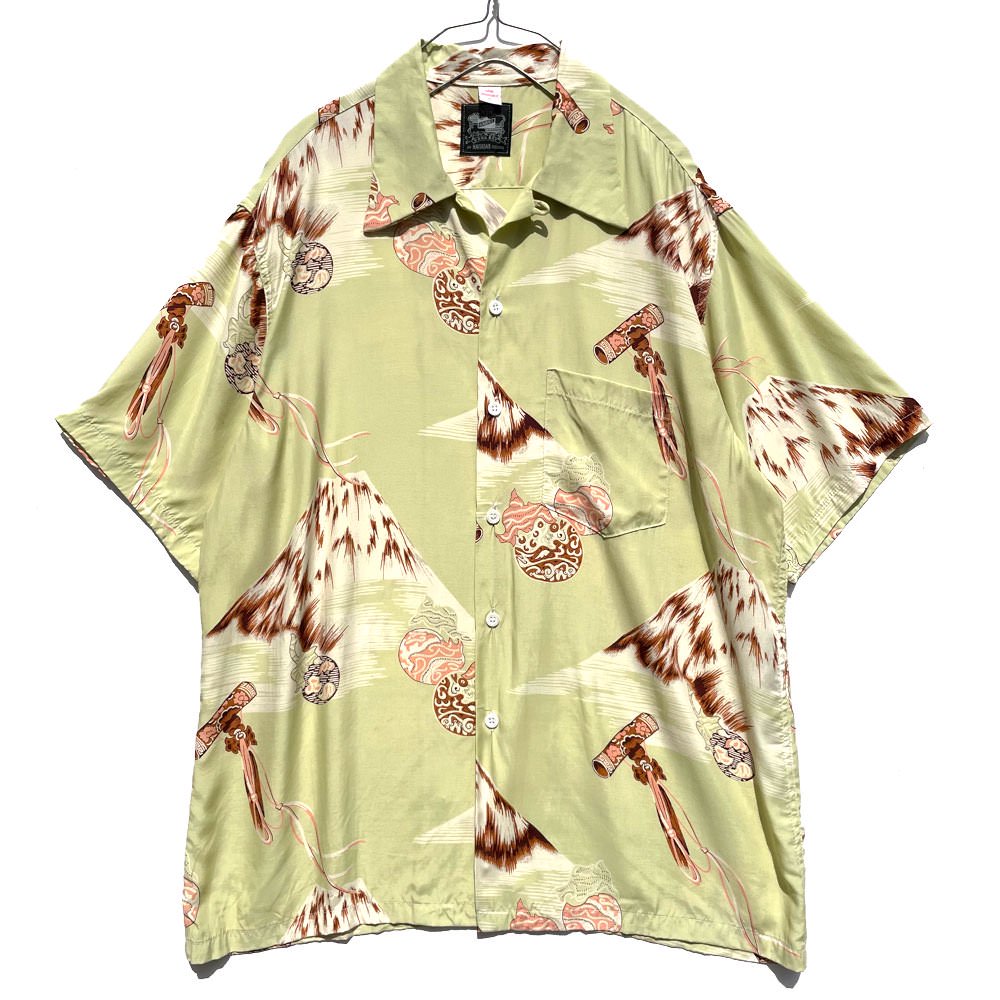 コナベイ【Kona Bay Hawaii】レーヨン アロハシャツ 和柄【Made In Hawaii】Rayon Hawaiian Shirt