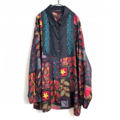  Ρơ ӥå륨å 륯ġ1990's-ۡCAROLE LITTLEVintage  Big Silhouette All Silk Shirt