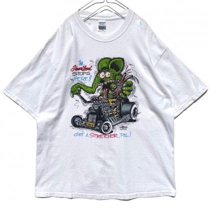  ΡɡEd Rothۥơ ۥåȥå Tġ2002'sVintage Rat Fink Print T-Shirt