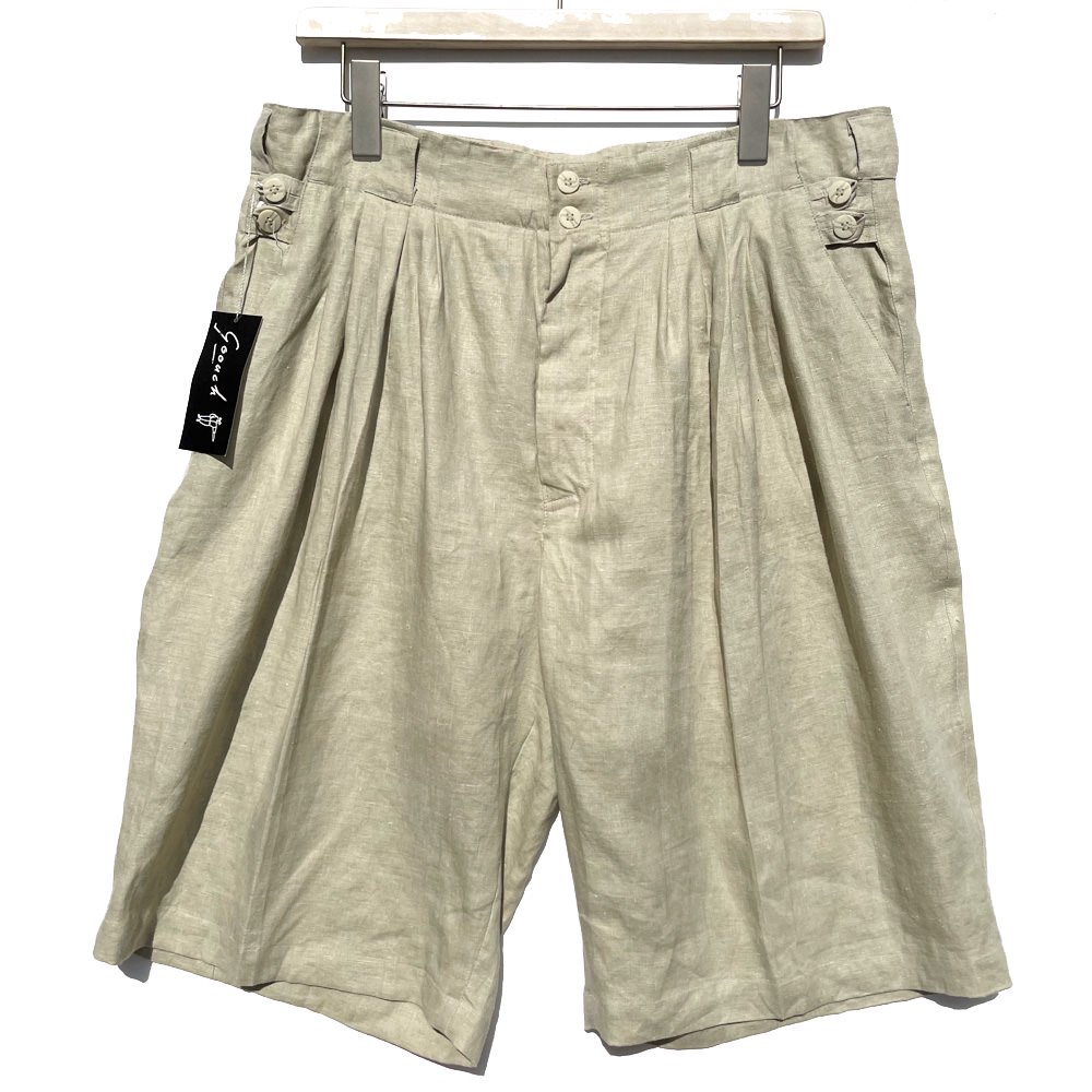 デッドストック グーチ【GOOUCH】ヴィンテージ 5タック リネンショーツ【1990's】Vintage 5-Tuck Linen Shorts