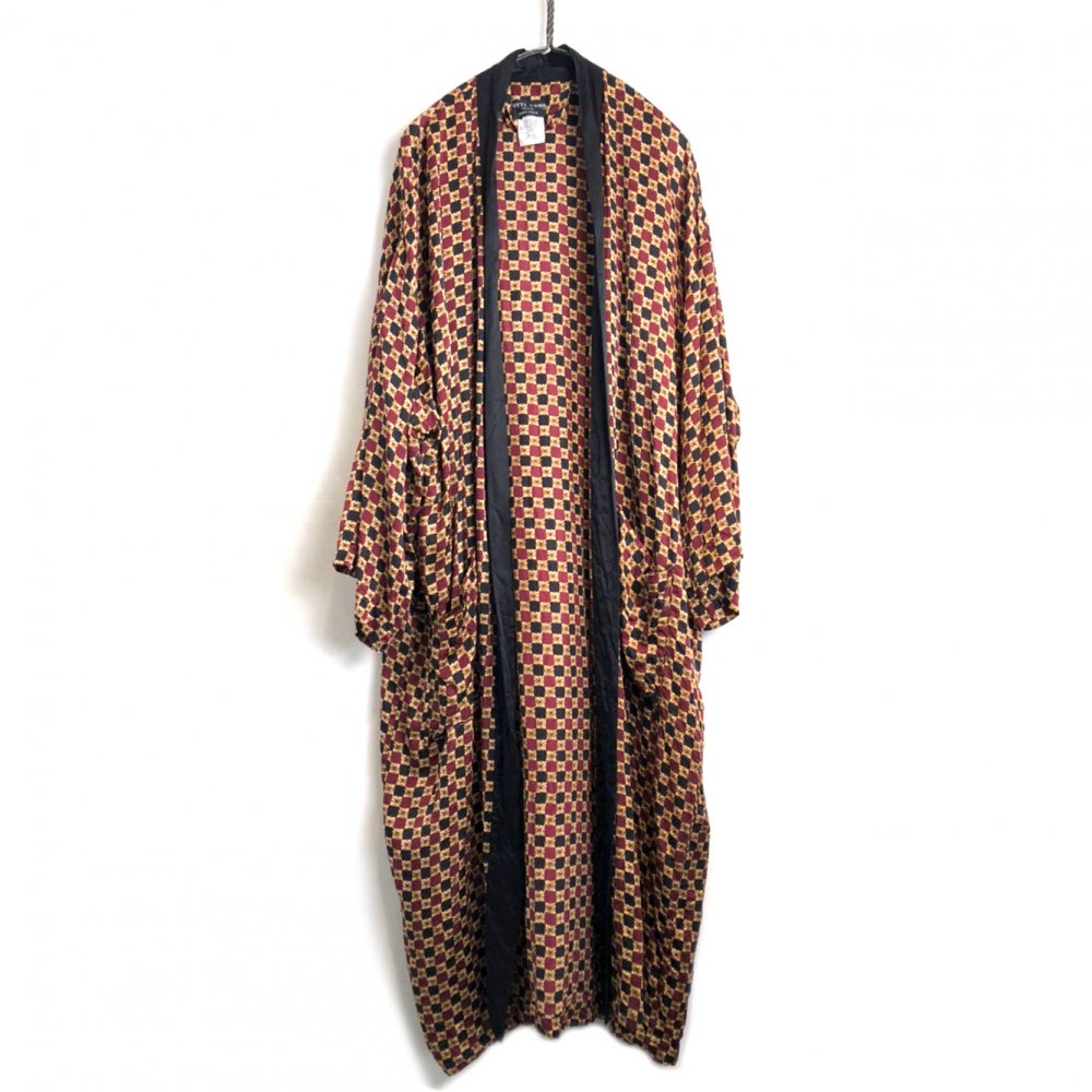 ヴィンテージ シルク ガウン【1980's】【PITTI UOMO】Vintage Silk Satin Robe