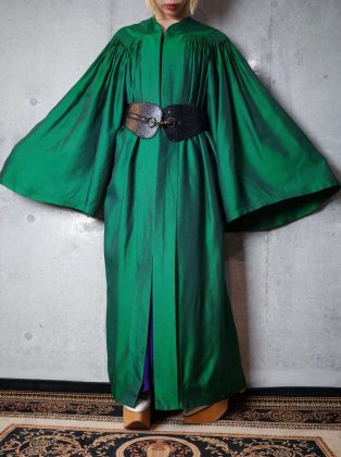  Ρ1970-80ǯ奢ǥߥå㥶/ɥ쥹Beautiful Green Gather Academic Gown/Dress