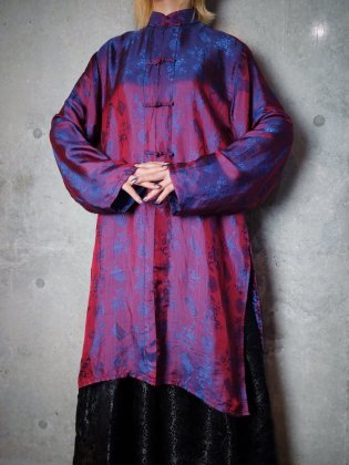  Ρơ ֥롼ߥå  㥤ʥ 1960ǯ Iridescent BlueRed Long China Shirt c.1960s