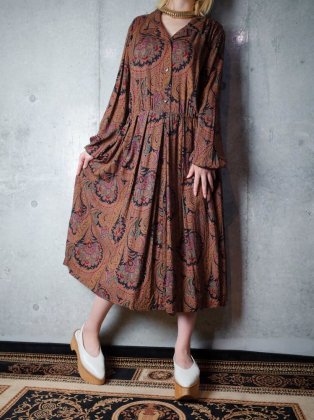  Ρơ 饷ڥ꡼ ԡ 1980-90ǯ Classical Paisley Rayon Dress