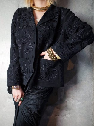  Ρơ ֥å륯ɽ㥱å Black Silk Embroidery Jacket