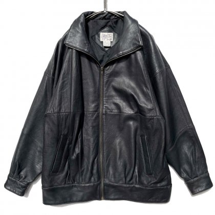  Ρơ ɥåץ ϥͥå 쥶㥱åȡ1990'sVintage Drop Shoulder Hi-Neck Leather Jacket