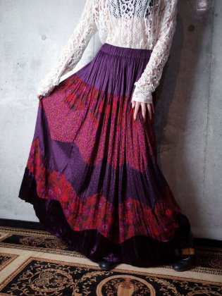  Ρơ ڥ꡼߲ ѡץ졼 إ Paisley & Flower Purple Rayon Switch Skirt