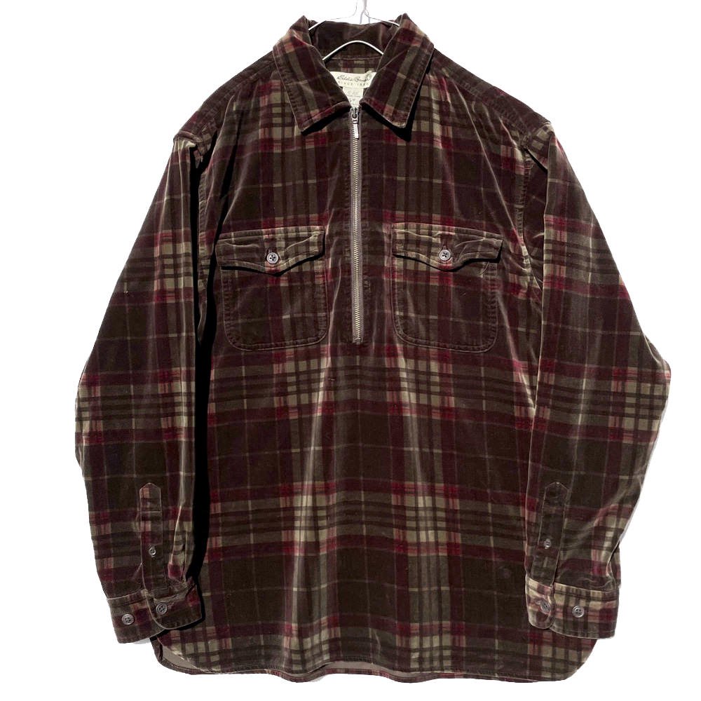 エディー・バウアー【EddieBauer】ヴィンテージ ジップアップ ベロアシャツ【1990's】Vintage Velour Shirt