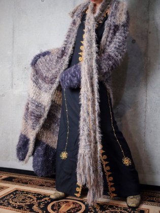  Ρơ ǡ 㥮 ˥å 󥳡 Gradation Shaggy Long Knit Gown Coat