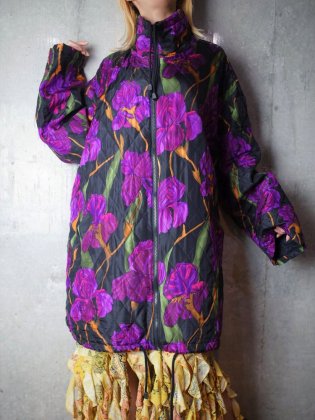  Ρơ  ƥ ӥå륨å 륯֥륾 Flower Quilting Silk Blouson Big Silhouette