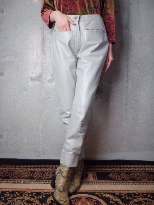 古着 通販　ヴィンテージ ホワイト レザーパンツ White Leather Pants