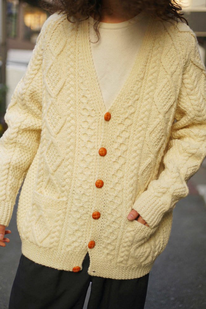 ヴィンテージ アイリッシュ アランセーター カーディガン【1990's-】【John Molloy】Vintage Aran Sweater
