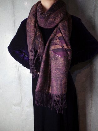  Ρơ Ƚȡ ѡץڥ꡼ߥѥ󥳡 Vintage Ƚ Stole Purple Paisley  Spangle