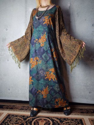  ΡREMAKEۥȡ륹꡼ ǡ졼ԡ REMAKEStole Sleeves Gradation Rayon Oriental Dress