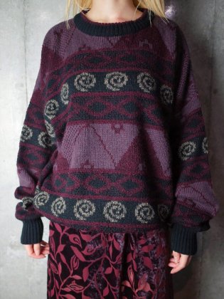 古着 通販　ヴィンテージ 渦巻き柄 ニットセーター Uzumaki Knit Sweater