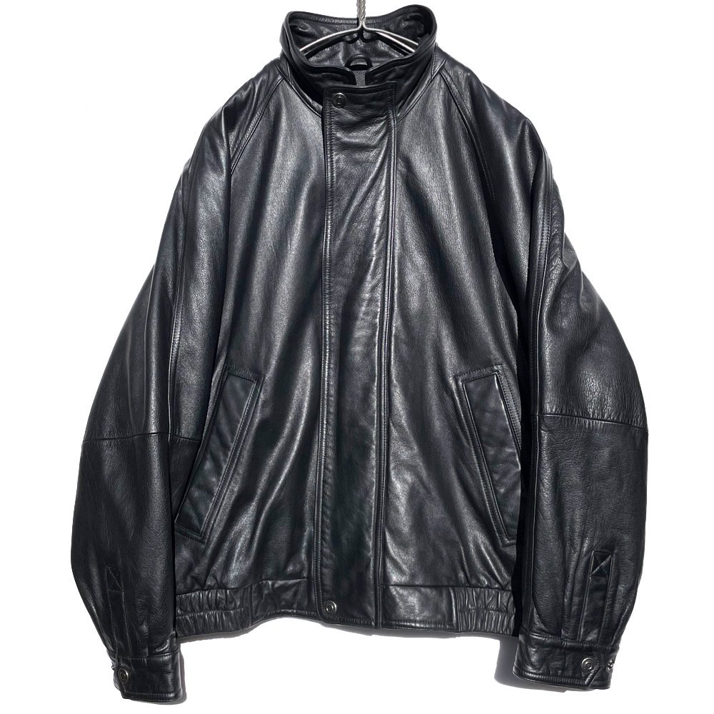 ヴィンテージ シングル ハイネック レザージャケット【1990's】【JOHN ASHFORD】Vintage Single Leather  Jacket