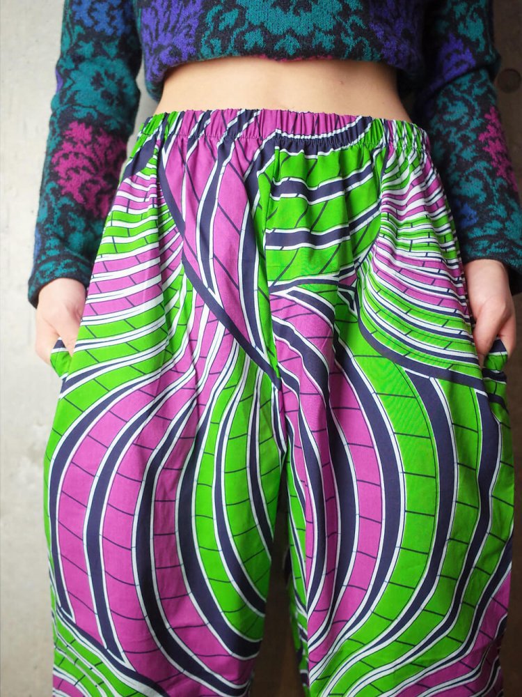 【Original】アフリカンバティックパンツ 【Original】African Batik Pants / Circle GRN/PUR