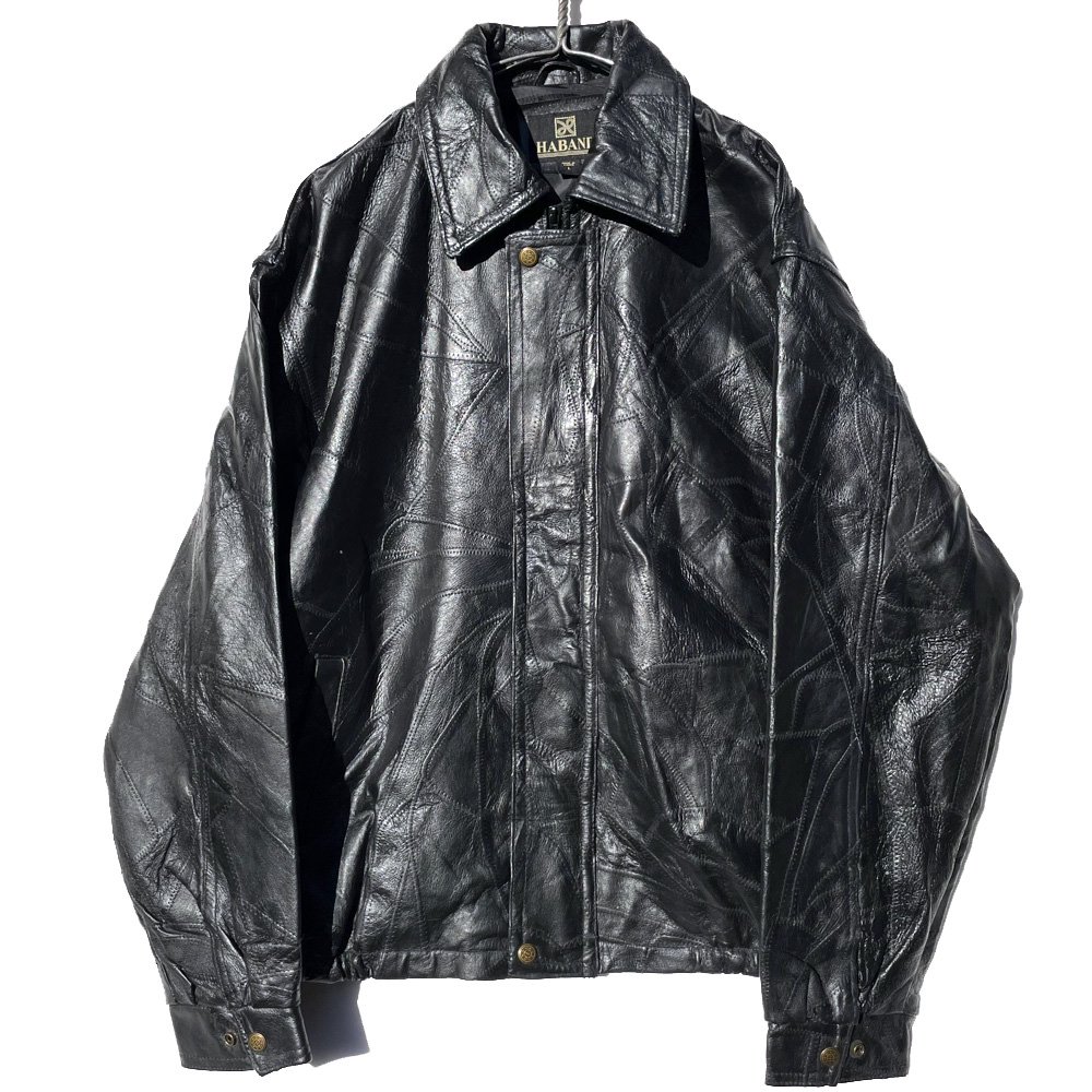 ヴィンテージ ドロップショルダー ジップアップ レザージャケット 【1990's】【HABAND】Vintage Leather Jacket