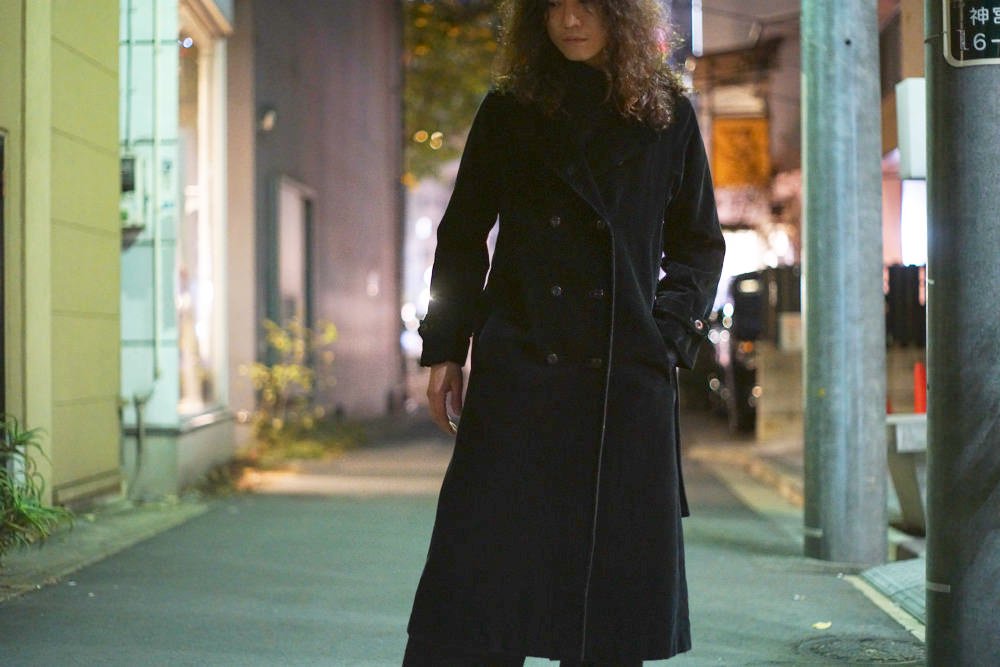 ヴィンテージ ベルベット トレンチコート【1980's-】【drizzle】Vintage Velvet Trench Coat