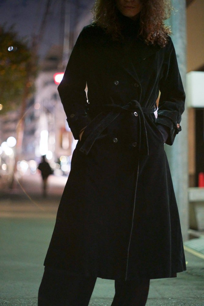 ヴィンテージ ベルベット トレンチコート【1980's-】【drizzle】Vintage Velvet Trench Coat