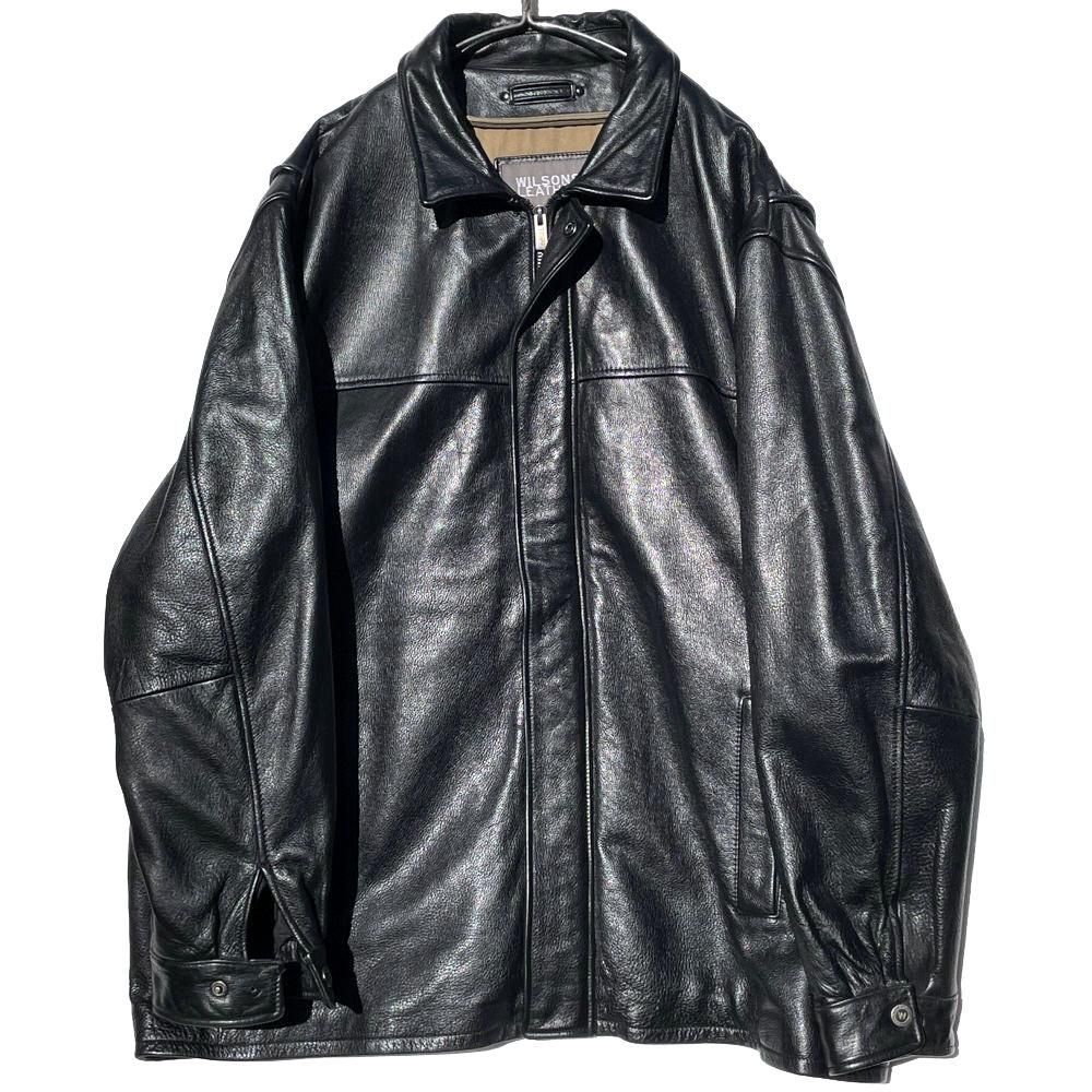 【WILSONS LEATHER】ビッグシルエット ハーフレングス ジップアップ レザージャケット 【1990's】Vintage Leather  Jacket