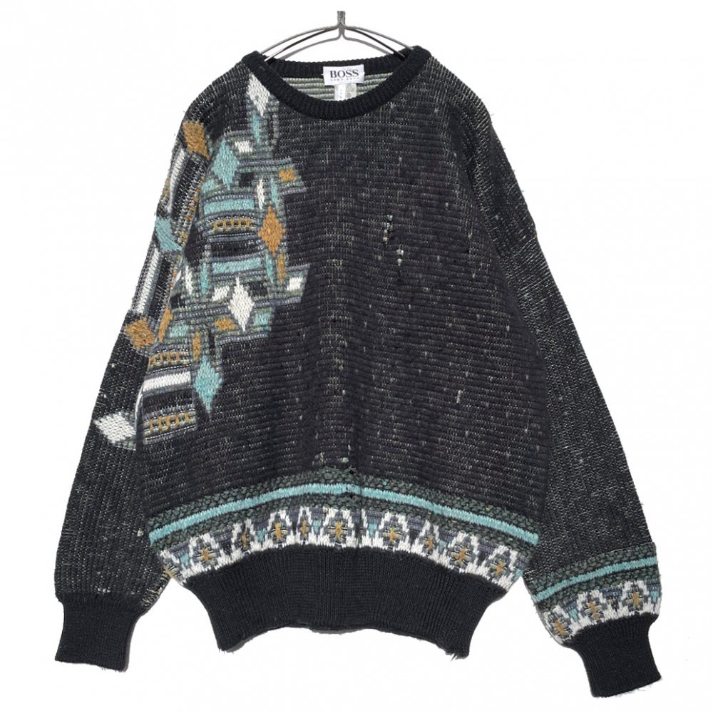 ヴィンテージ モヘアMIX クルーネック イタリアンニット【BOSS Made In Italy】Vintage Crew Neck Knit