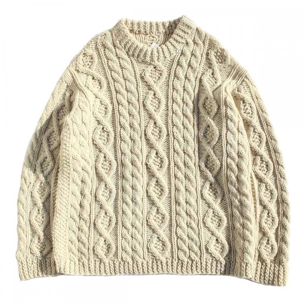 ヴィンテージ C/N フィッシャーマン ニット【Unknown Brand】【1980's-】Hand Knit