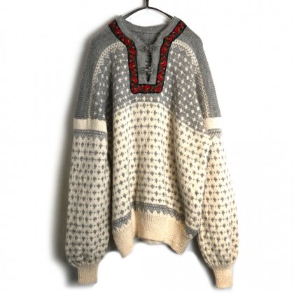  Ρơ إ꡼ͥå Υǥå1980's-Vintage Henry Neck Nordic Sweater